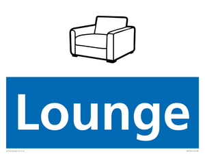 Lounge Illustrated Dementia Friendly Sign NHS Style Blue